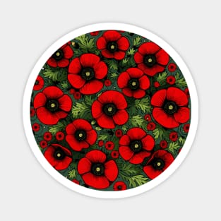 Red Poppy Flower Magnet